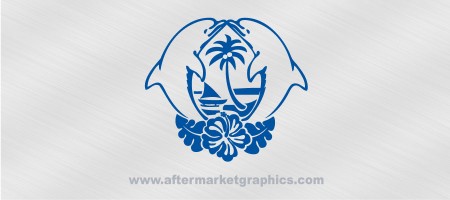 Dolphin Hibiscus Decal