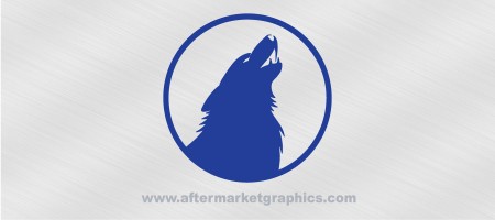 Wolf Howling circle Decal