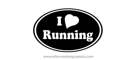 I Heart Running Euro Decal