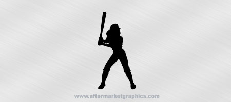 Baseball Batter Female Decal