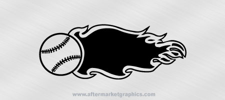 Baseball on Fire Decal