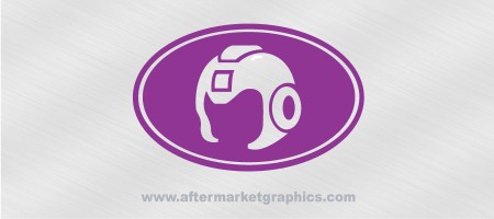 Mega Man Helmet Euro Style Decal