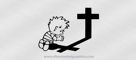 Boy Praying Decal