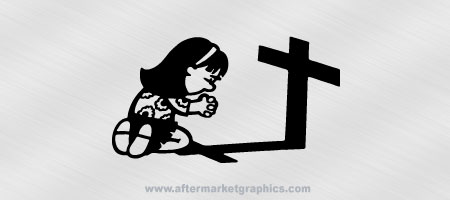 Girl Praying Decal