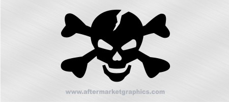 Cracked Skull and Crossbones Decal