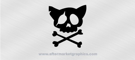 Kitty Skull and Crossbones Decal