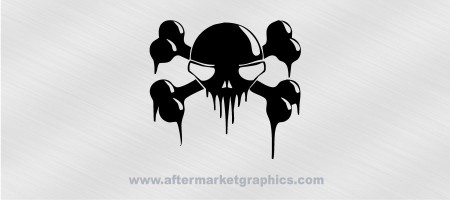 Skull and Crossbones Dripping Decal