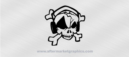 Skull and Headphones Decal