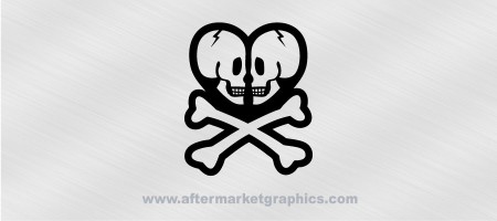 Skull Heart Crossbones Decal