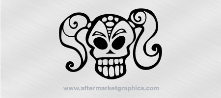 Skull Ponytail Decal