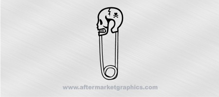 Skull Safety Pin Decal